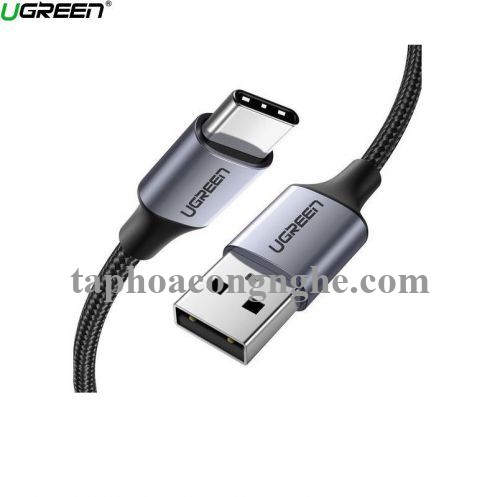 Ugreen 60409 3M Qc3.0 usb type c 2.0 Cáp sạc và dữ liệu từ máy tính ra điện thoại đầu nhôm xám US288 30060409